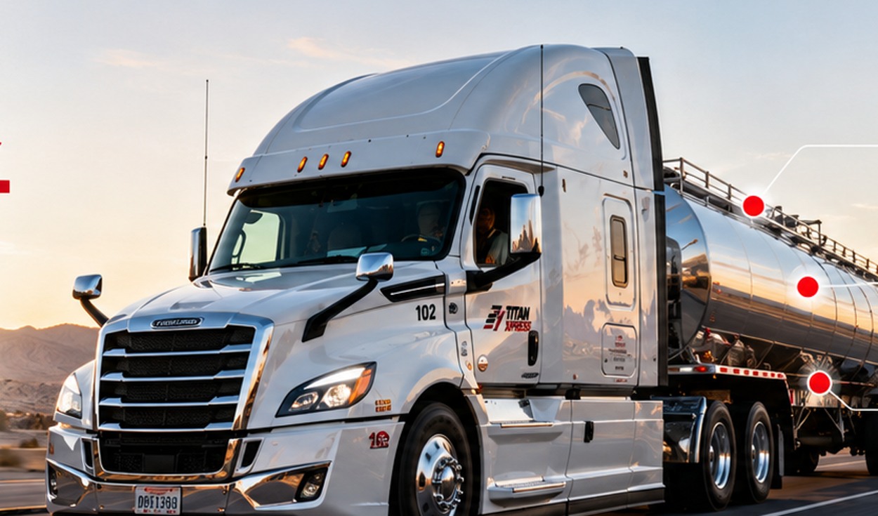 Illustrative fleet technology trucking photo